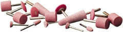Camel Grinding Wheels - 7/8" Head Diam x 2-1/2" Thickness, A1, Tree End, Aluminum Oxide Mounted Point - Pink, Medium Grade - Industrial Tool & Supply