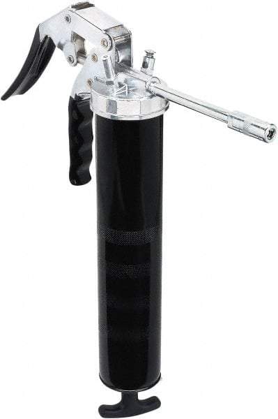 lumax - 7,000 Max psi, Rigid Pistol Grease Gun - 14 oz Capacity, 1/8 Thread Outlet, 25 Strokes per oz, 3-Way Fill - Industrial Tool & Supply