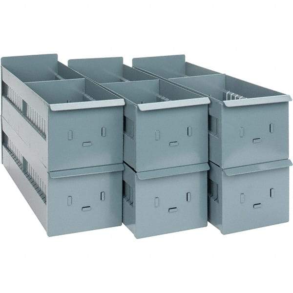 Value Collection - 5-1/2" Wide, 4-19/32 High, Open Shelving Accessory/Component - 19 Gauge Steel, Powder Coat Finish, Use with Bins/Totes - Industrial Tool & Supply