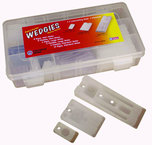 Wedgies Shim Assortment - Mix of flex and ridgid / 16 mini; 6 large; 15 standard - Polypropylene & Vinyl - Industrial Tool & Supply
