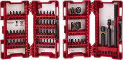 Milwaukee Tool - 55 Piece, Impact Driver Bit Set - 3/32 to 1/4" Hex, #1 to #3, Drilling/Screwdriving Utility Accessory Set Kit, 1/4" Hex Drive, Hex Point - Industrial Tool & Supply