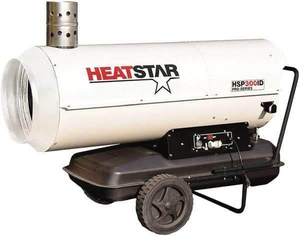 Heatstar - 285,000 BTU Rating, Kerosene/Diesel Indirect Fired Forced Air Heater - 7,125 Sq Ft Max Heating Area, 27.7 Gal Capacity, Fuel with Diesel, Kerosene, JP-8 & Jet8 - Industrial Tool & Supply