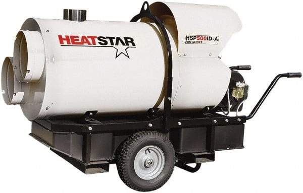 Heatstar - 400,000 BTU Rating, Kerosene/Diesel Indirect Fired Forced Air Heater - 10,000 Sq Ft Max Heating Area, 46 Gal Capacity, Fuel with Diesel, Kerosene, JP-8 & Jet8 - Industrial Tool & Supply