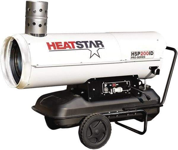 Heatstar - 180,000 BTU Rating, Kerosene/Diesel Indirect Fired Forced Air Heater - 4,625 Sq Ft Max Heating Area, 17 Gal Capacity, Fuel with Diesel, Kerosene, JP-8 & Jet8 - Industrial Tool & Supply