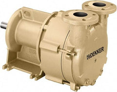 DEKKER Vacuum Technologies - 29 Hg Max, 1" FNPT Inlet & Discharge, Single Stage Liquid Ring Vaccum Pump - 35 CFM, 3 hp, Cast Iron Housing, 316 Stainless Steel Impeller, 3,500 RPM, 230/460 Volts - Industrial Tool & Supply
