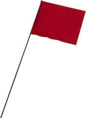 Ability One - 3" High x 3-1/2" Wide, Red PVC Marking Flag - 15" Overall Height - Industrial Tool & Supply