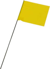 Ability One - 3" High x 3-1/2" Wide, Yellow PVC Marking Flag - 15" Overall Height - Industrial Tool & Supply
