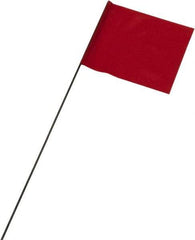 Ability One - 3" High x 3-1/2" Wide, Red PVC Marking Flag - 21" Overall Height - Industrial Tool & Supply