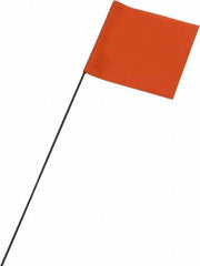 Ability One - 3" High x 3-1/2" Wide, Orange PVC Marking Flag - 21" Overall Height - Industrial Tool & Supply