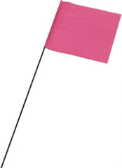 Ability One - 3" High x 3-1/2" Wide, Pink Glow PVC Marking Flag - 21" Overall Height - Industrial Tool & Supply