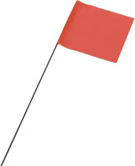 Ability One - 3" High x 3-1/2" Wide, Fluorescent Orange PVC Marking Flag - 21" Overall Height - Industrial Tool & Supply