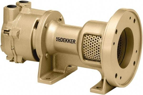DEKKER Vacuum Technologies - 29 Hg Max, 2-1/2" ANSI 150# RF Flanged Inlet & Discharge, Single Stage Liquid Ring Vaccum Pump - 300 CFM, 20 hp, 316 Stainless Steel Housing, 316 Stainless Steel Impeller, 1,750 RPM, 230/460 Volts - Industrial Tool & Supply