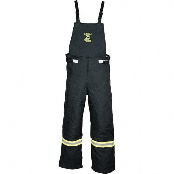 Oberon - Size XL, Black, Zippered with Flap, Arc Flash Bib Overall - 46" Chest, Aramid - Industrial Tool & Supply