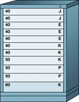 Counter-Standard Cabinet - 11 Drawers - 30 x 28-1/4 x 44-1/4" - Multiple Drawer Access - Industrial Tool & Supply