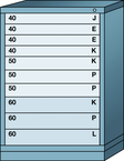 59.25 x 28.25 x 30'' (10 Drawers) - Pre-Engineered Modular Drawer Cabinet Eye-Level (180 Compartments) - Industrial Tool & Supply