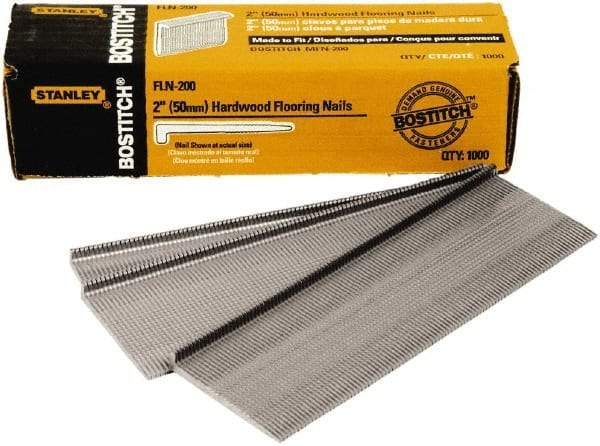 Stanley Bostitch - 16 Gauge 0.0598" Shank Diam 2" Long Brad Nails for Power Nailers - Steel, Galvanized Finish, Smooth Shank - Industrial Tool & Supply