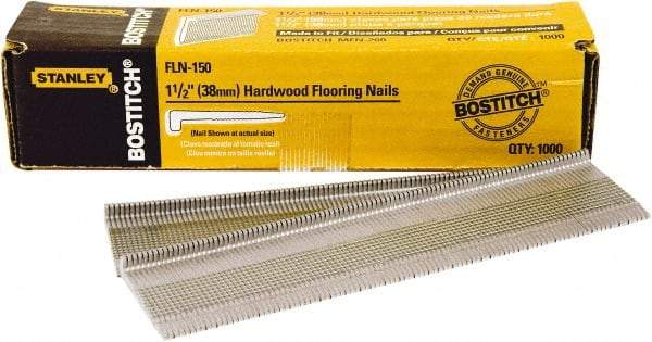 Stanley Bostitch - 16 Gauge 0.0598" Shank Diam 1-1/2" Long Brad Nails for Power Nailers - Steel, Galvanized Finish, Smooth Shank - Industrial Tool & Supply