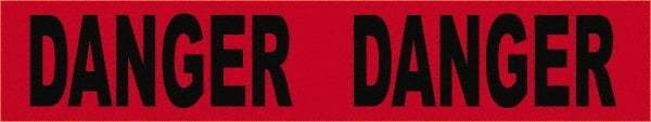 NMC - 200' Long x 3" Wide Roll, Vinyl, Black & Red Barricade Tape - Message: Danger - Industrial Tool & Supply