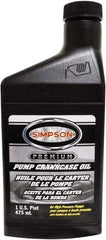 Simpson - Fixed Pressure Washer Pump Oil - 3-1/8" Long, Plastic, Female & Male - Industrial Tool & Supply