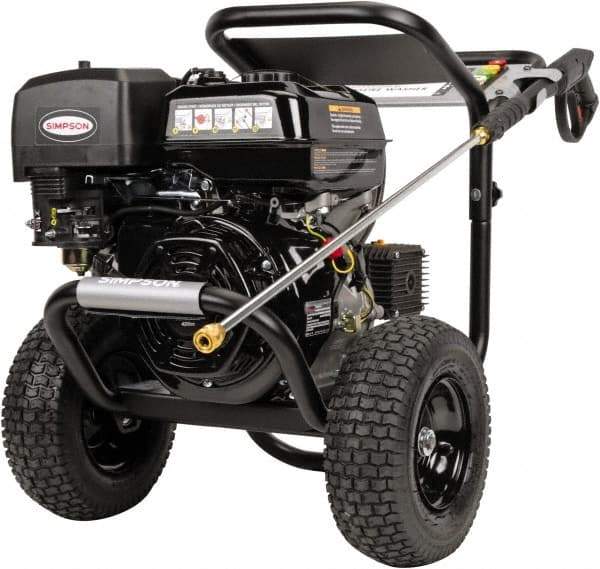 Simpson - Gas, 13 hp, 4,400 psi, 4 GPM, Cold Water Pressure Washer - AAA Triplex, 50' x 3/8" Hose - Industrial Tool & Supply