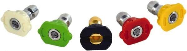 Simpson - 4,500 psi Fixed, Metal, Quick Connect Tip Pressure Washer Nozzle - 0.052" Orificie Diam, 1/4" Thread, Male, White, Green, Black, Red, Yellow - Industrial Tool & Supply