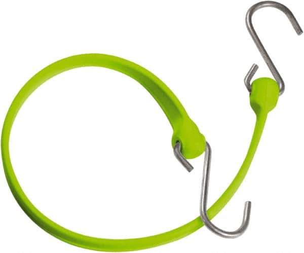 The Better Bungee - Heavy Duty Bungee Strap with Triangulated Galvanized S Hook - 36" OAL, Safety Green - Industrial Tool & Supply