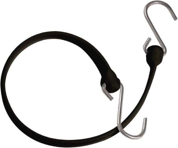 The Better Bungee - Heavy Duty Bungee Strap with Triangulated Galvanized S Hook - 12" OAL, Black - Industrial Tool & Supply