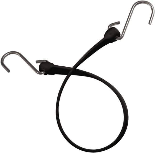 The Better Bungee - Heavy Duty Bungee Strap with Triangulated Stainless S Hook - 36" OAL, Black - Industrial Tool & Supply