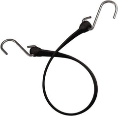 The Better Bungee - Heavy Duty Bungee Strap with Triangulated Stainless S Hook - 36" OAL, Black - Industrial Tool & Supply