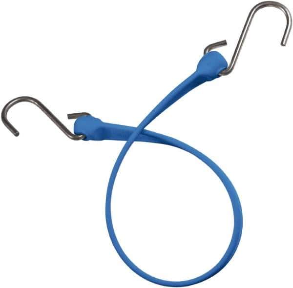 The Better Bungee - Heavy Duty Bungee Strap with Triangulated Stainless S Hook - 36" OAL, Blue - Industrial Tool & Supply