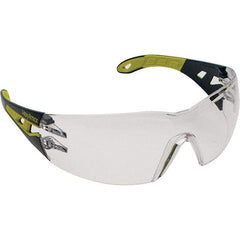 HexArmor - Clear Lenses, Framed Safety Glasses - Anti-Fog, Black/Yellow Frame, Size Universal, Wrap Around - Industrial Tool & Supply