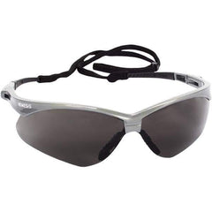 Jackson Safety - Smoke Lenses, Framed Safety Glasses - Anti-Fog, Scratch Resistant, Silver Nylon Frame, Size Universal, Wrap Around - Industrial Tool & Supply