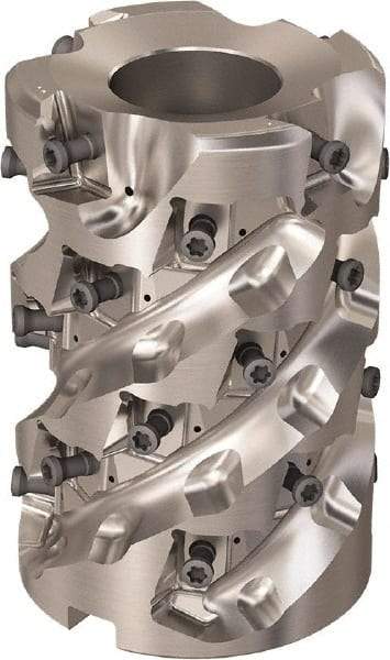 Seco - 28 Inserts, 63.4mm Cut Diam, 1" Arbor Diam, 81mm Max Depth of Cut, Indexable Square-Shoulder Face Mill - 90° Lead Angle, 93mm High, LOEX-12 Insert Compatibility, Through Coolant, Series R220.94 - Industrial Tool & Supply