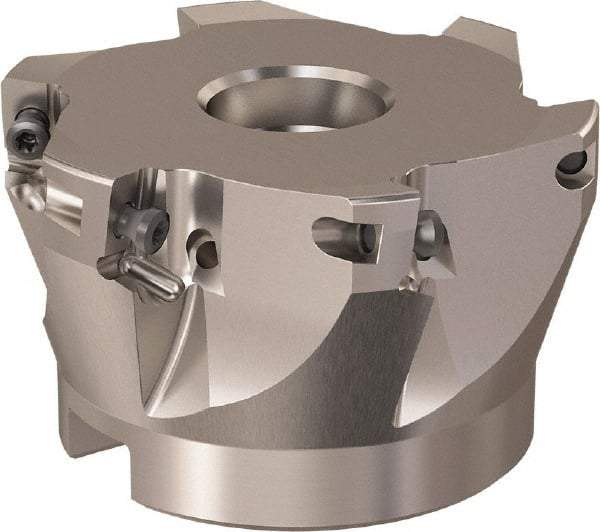 Seco - 6 Inserts, 66mm Cut Diam, 27mm Arbor Diam, 11mm Max Depth of Cut, Indexable Square-Shoulder Face Mill - 90° Lead Angle, 40mm High, XO.X 12.. Insert Compatibility, Through Coolant, Series R220.69 - Industrial Tool & Supply