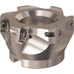 Seco - 6 Inserts, 84mm Cut Diam, 27mm Arbor Diam, 17mm Max Depth of Cut, Indexable Square-Shoulder Face Mill - 90° Lead Angle, 50mm High, XO.X 18.. Insert Compatibility, Through Coolant, Series R220.69 - Industrial Tool & Supply