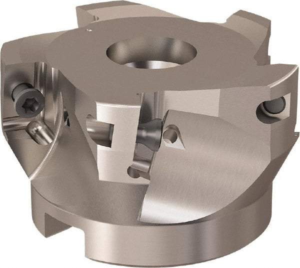 Seco - 5 Inserts, 66mm Cut Diam, 27mm Arbor Diam, 17mm Max Depth of Cut, Indexable Square-Shoulder Face Mill - 90° Lead Angle, 40mm High, XO.X 12.. Insert Compatibility, Through Coolant, Series R220.69 - Industrial Tool & Supply