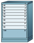 44.25 x 28.25 x 30'' (9 Drawers) - Pre-Engineered Modular Drawer Cabinet Counter Height (180 Compartments) - Industrial Tool & Supply