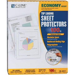 C-LINE - 100 Piece Clear Sheet Protectors-Ring Binder - 11" High x 8-1/2" Wide - Industrial Tool & Supply