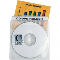 C-LINE - 50 Piece Clear/White CD/DVD Envelope - 5-3/4" High x 5.38" Wide - Industrial Tool & Supply