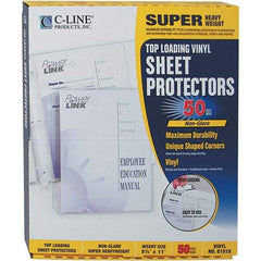 C-LINE - 50 Piece Clear Sheet Protectors-Ring Binder - 11" High x 8-1/2" Wide - Industrial Tool & Supply