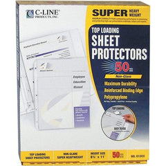 C-LINE - 50 Piece Clear Sheet Protectors-Ring Binder - 11" High x 8-1/2" Wide - Industrial Tool & Supply