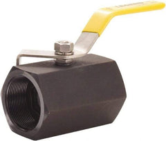 Legend Valve - 1-1/2" Pipe, Standard Port, Carbon Steel Standard Ball Valve - 1 Piece, FNPT x FNPT Ends, Lever Handle, 1,500 WOG, 150 WSP - Industrial Tool & Supply