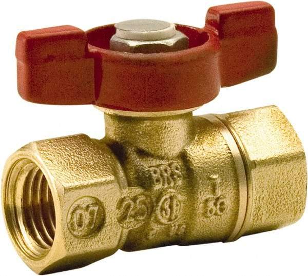 Legend Valve - 1/8" Pipe, Standard Port, Lead Free Brass Standard Ball Valve - 2 Piece, FNPT x FNPT Ends, Tee Handle, 400 WOG, 125 WSP - Industrial Tool & Supply