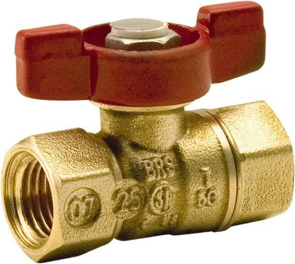 Legend Valve - 1/4" Pipe, Standard Port, Brass Standard Ball Valve - 2 Piece, FNPT x FNPT Ends, Tee Handle, 400 WOG, 125 WSP - Industrial Tool & Supply