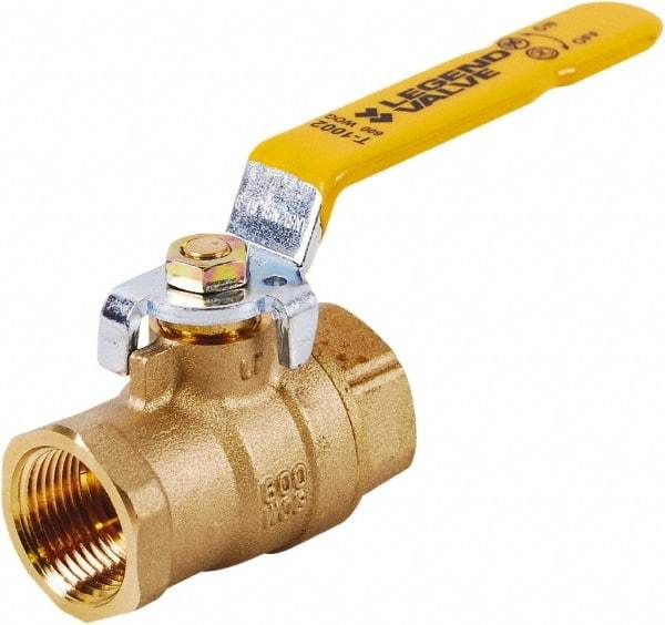 Legend Valve - 3/4" Pipe, Full Port, Brass UL, CSA, FM, NSF Approved Ball Valve - 2 Piece, FIP x FIP Ends, Lever Handle, 600 WOG, 150 WSP - Industrial Tool & Supply