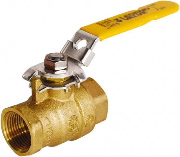 Legend Valve - 2" Pipe, Full Port, Brass Full Port Ball Valve - 2 Piece, FNPT x FNPT Ends, Locking Lever Handle, 600 WOG, 150 WSP - Industrial Tool & Supply