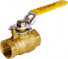 Legend Valve - 3/4" Pipe, Full Port, Brass Full Port Ball Valve - 2 Piece, FNPT x FNPT Ends, Locking Lever Handle, 600 WOG, 150 WSP - Industrial Tool & Supply
