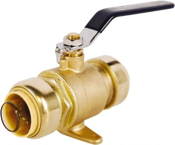 Legend Valve - 3/4" Pipe, Full Port, Lead Free Brass Full Port Ball Valve - 2 Piece, Push-to-Connect x Push-to-Connect x Push-to-Connect Ends, Lever Handle, 200 WOG - Industrial Tool & Supply