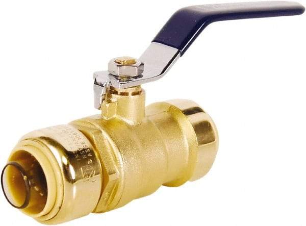 Legend Valve - 1/2" Pipe, Full Port, Lead Free Brass Full Port Ball Valve - 2 Piece, Push-to-Connect x Push-to-Connect x Push-to-Connect Ends, Lever Handle, 200 WOG - Industrial Tool & Supply