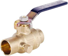Legend Valve - 1" Pipe, Full Port, Lead Free Brass Full Port Ball Valve - 2 Piece, Solder x Solder Ends, Lever Handle, 600 WOG - Industrial Tool & Supply